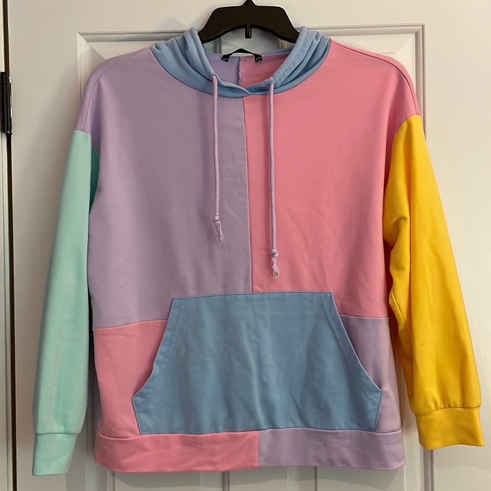 Pastel Color Block Hoodie